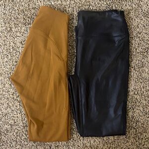 Fabletics Faux Leather Black (size S - short & Lululemon Leggings (size 00)